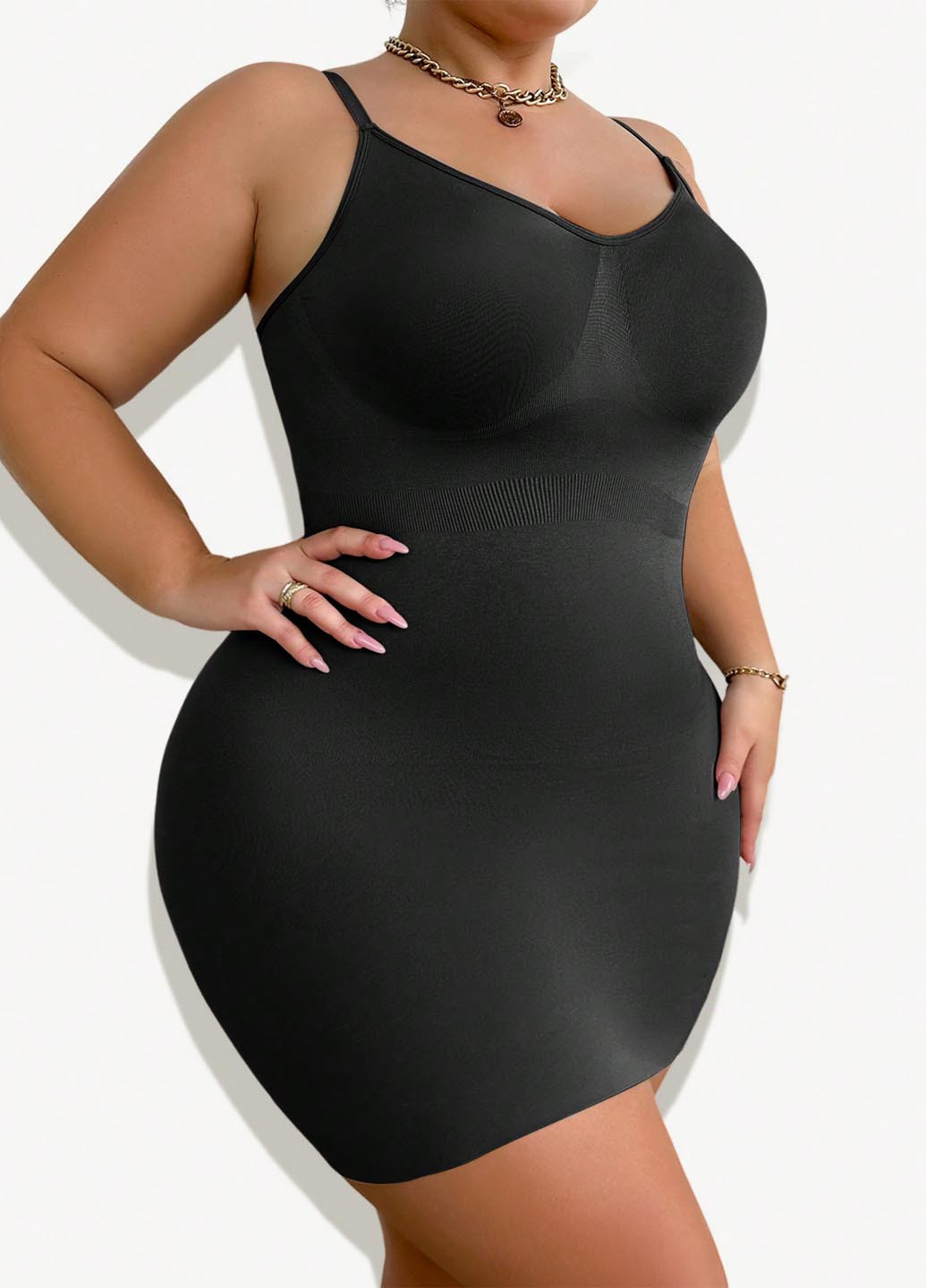 Чорна домашній сукня силуетна SHEIN однотонна