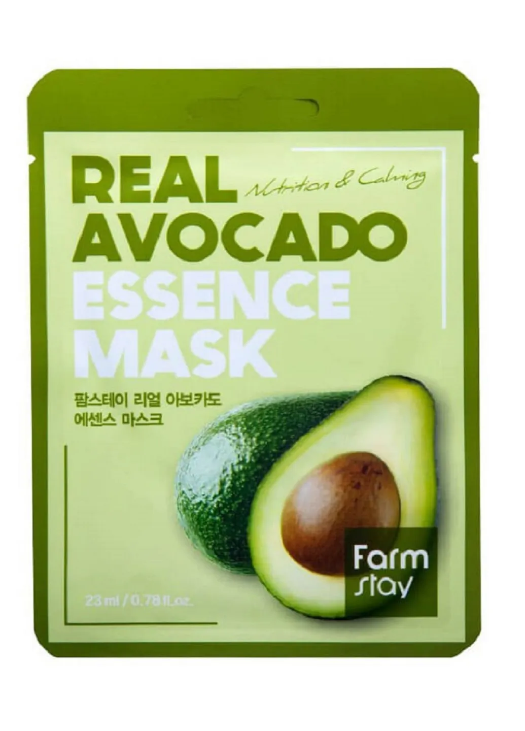 Тканинна маска з екстрактом авокадо REAL AVOCADO ESSENCE MASK, 23 мл FarmStay (219904435)