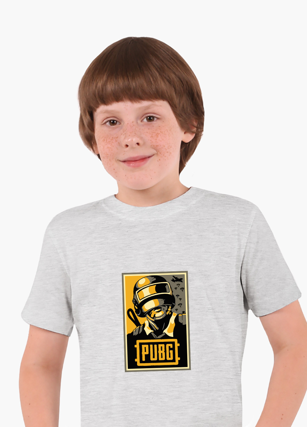 Світло-сіра демісезонна футболка дитяча пубг пабг (pubg) (9224-1179) MobiPrint