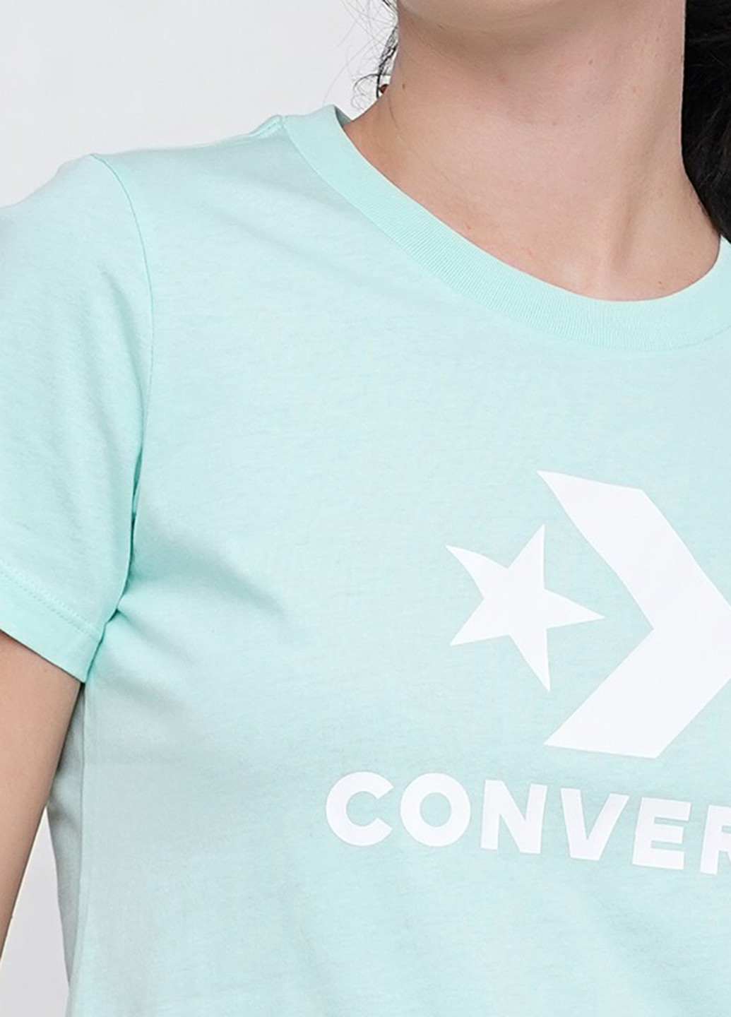 Світло-бірюзова літня футболка Converse Star Chevron Tee