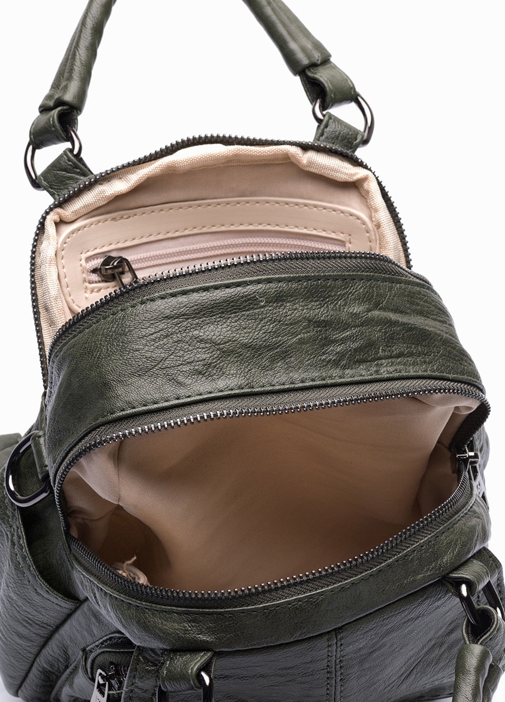 Сумка-рюкзак Pierre Cardin однотонный зелёный кэжуал