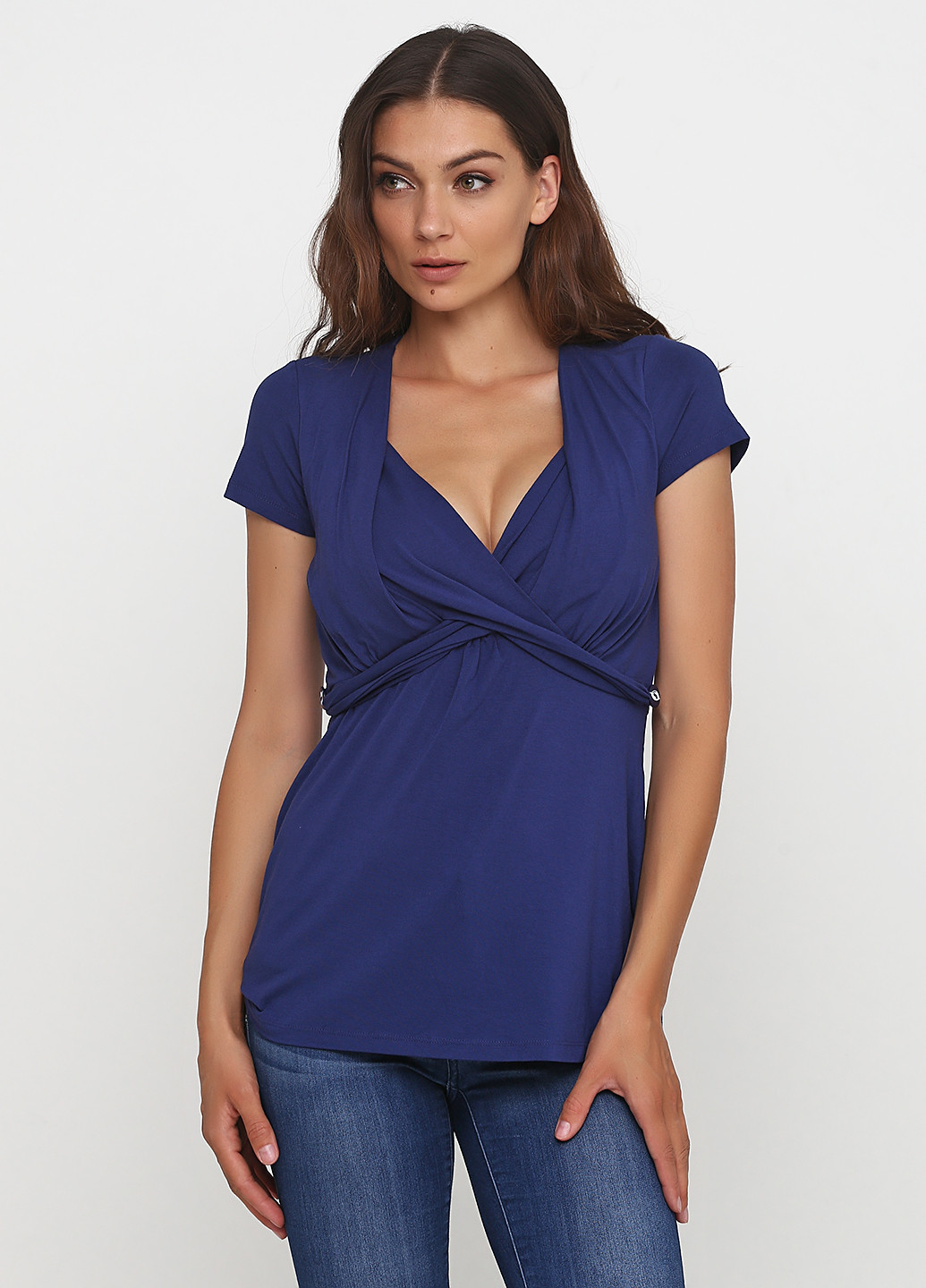 Синяя демисезонная блуза No Brand