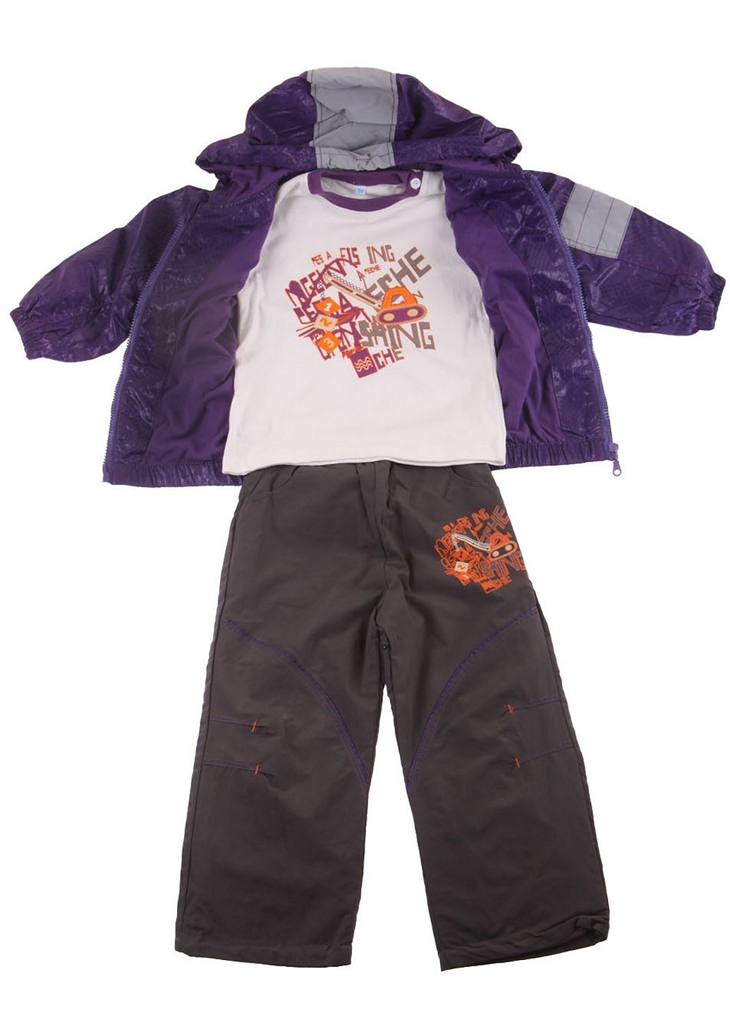 Фиолетовый комплект (ветровка, брюки, лонгслив) Aimico