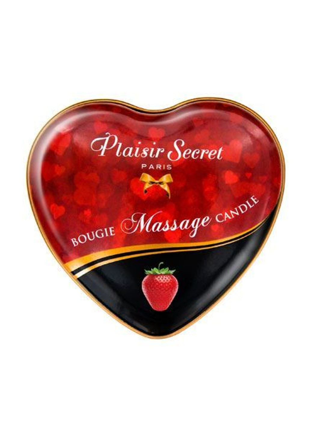 Масажна свічка сердечко Strawberry (35 мл) Plaisirs Secrets (252383273)