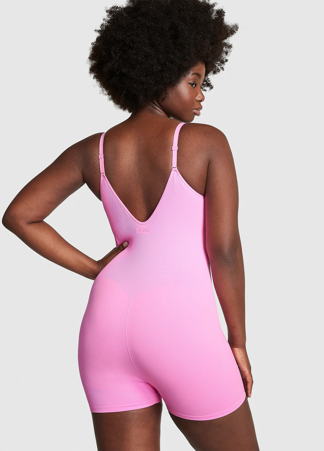 Комбінезон Victoria's Secret комбінезон-шорти однотонний рожевий спортивний поліамід