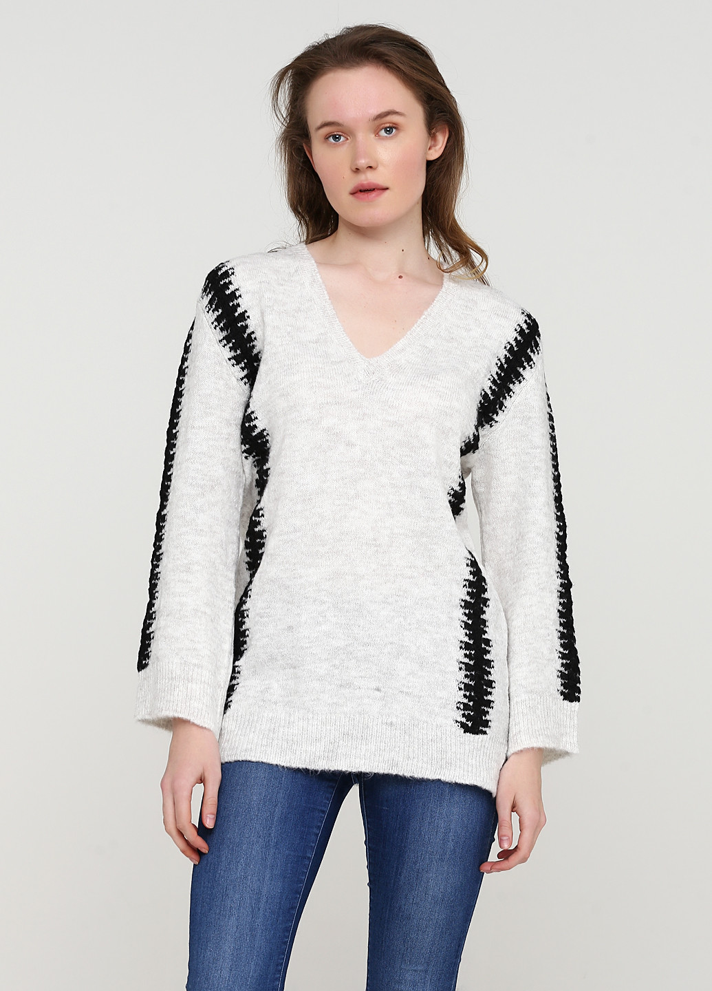 Светло-серый зимний пуловер пуловер Lauren Vidal