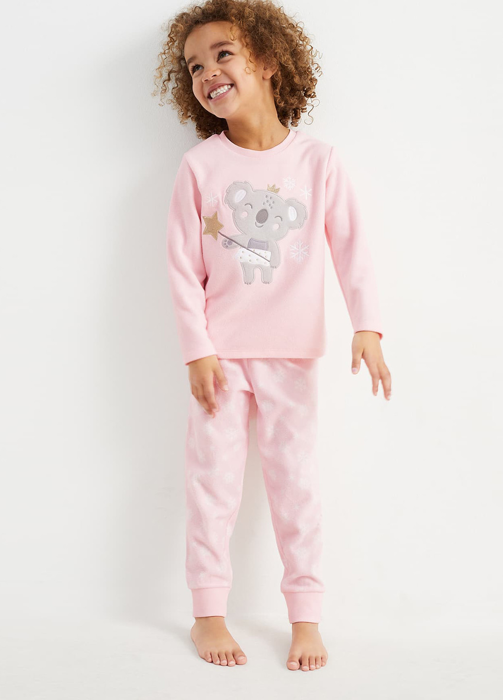 Розовая зимняя пижама (свитшот, брюки) C&A