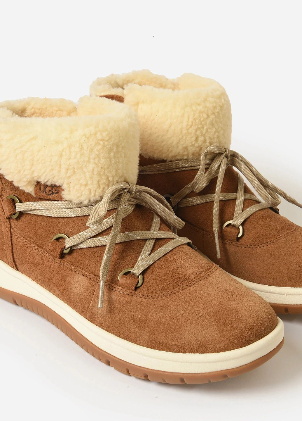 Зимние ботинки UGG с мехом из натуральной замши, тканевые