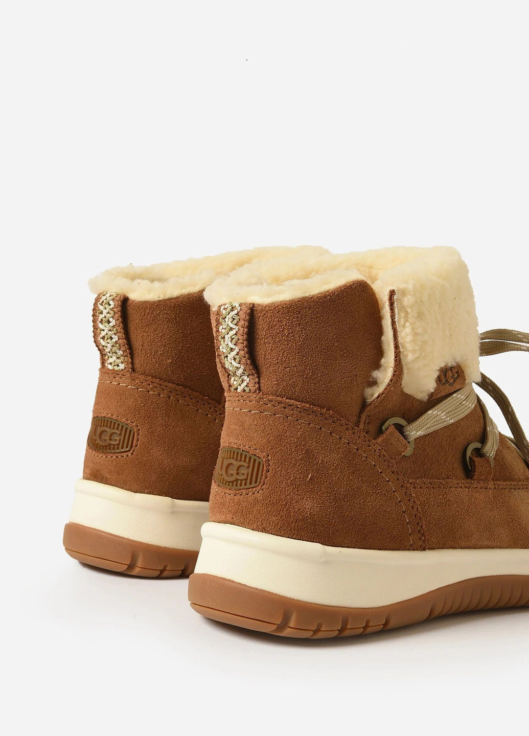 Зимние ботинки UGG с мехом из натуральной замши, тканевые