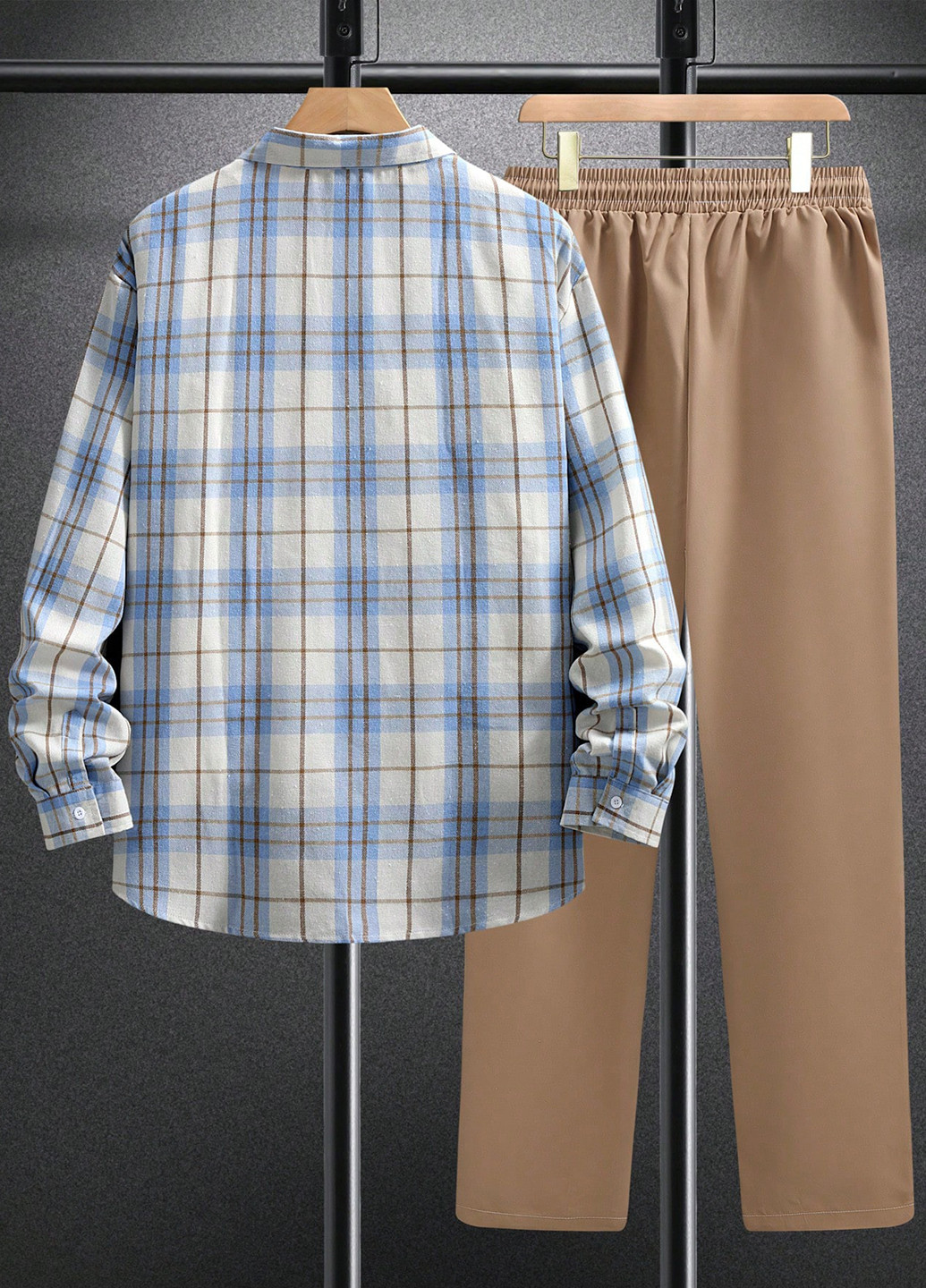 Комбинированный демисезонный костюм (рубашка, брюки) брючный SHEIN