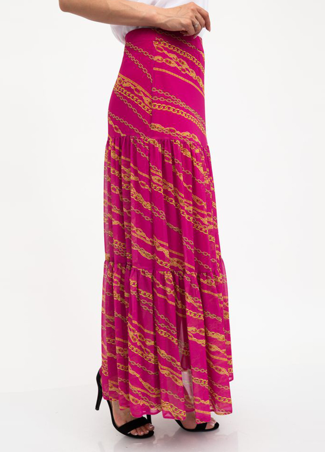 Фуксиновая кэжуал с абстрактным узором юбка Ager а-силуэта (трапеция)