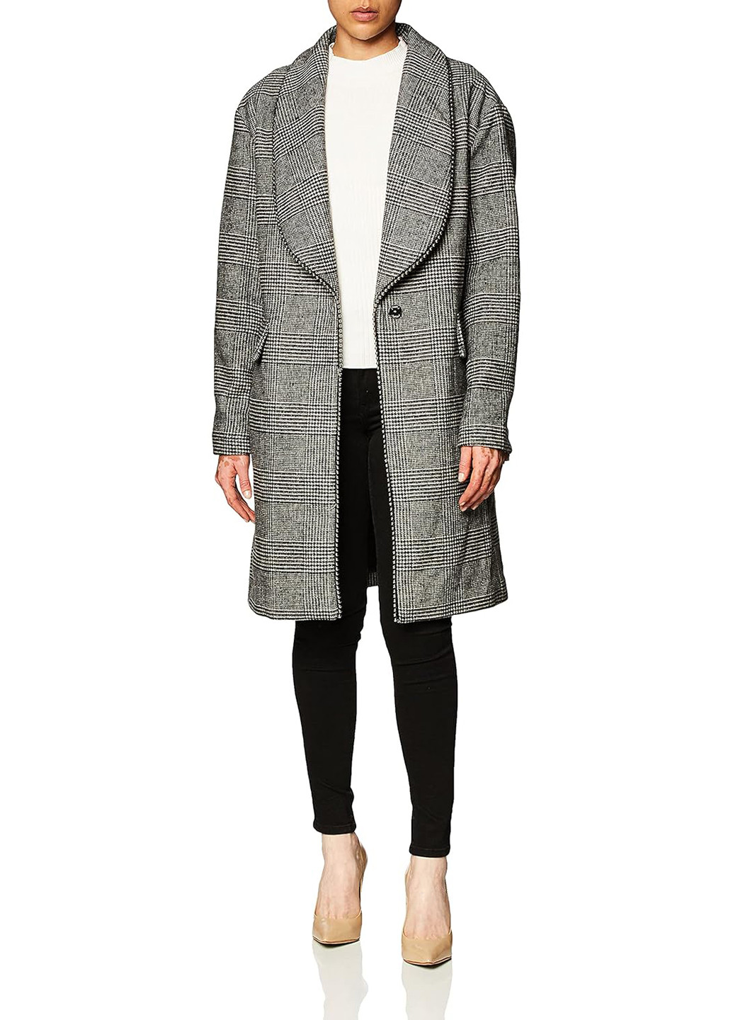 Серое демисезонное Пальто однобортное Guess