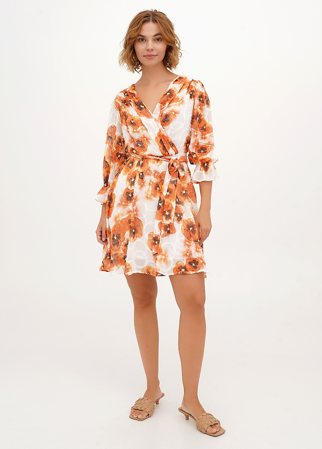 Комбинированное кэжуал платье клеш Babylon с цветочным принтом