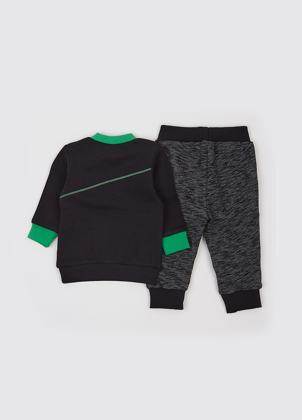 Черный демисезонный костюм (свитшот, брюки) брючный Ляля