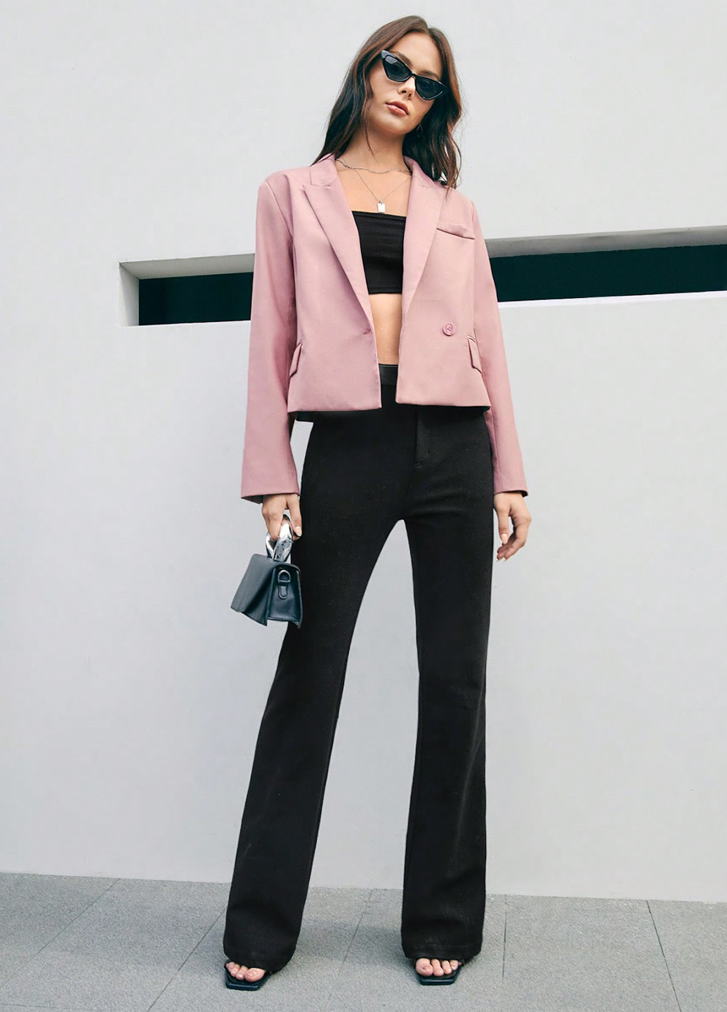 Светло-розовый женский жакет SHEIN однотонный - демисезонный