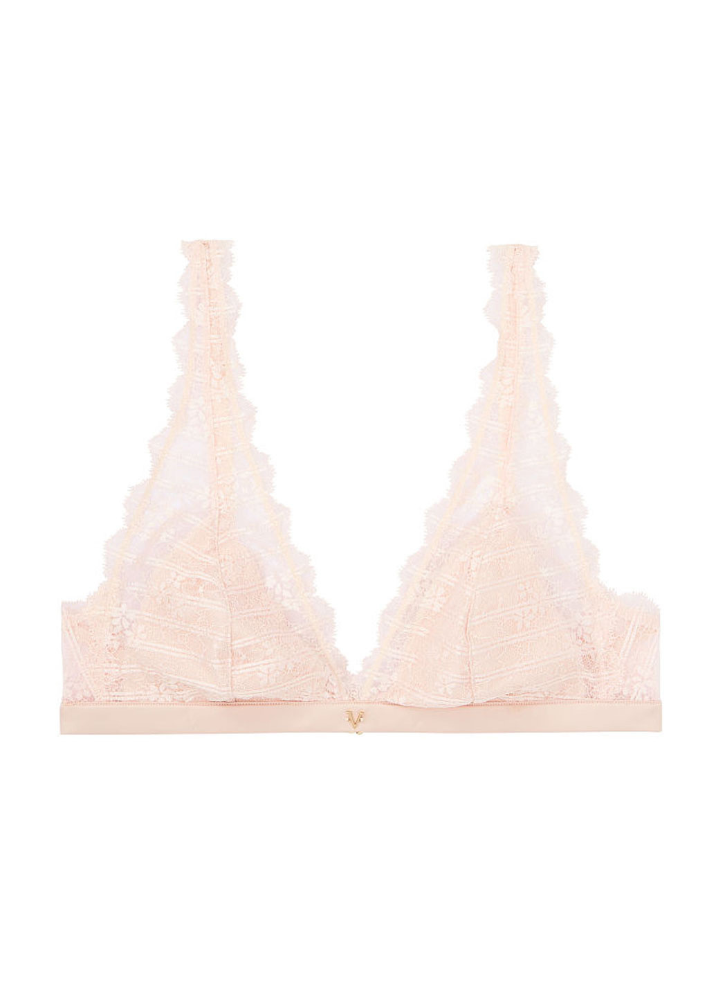 Светло-розовый триэнджел бюстгальтер Victoria's Secret без косточек полиамид