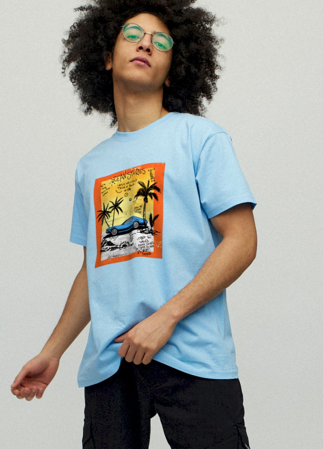 Голубая футболка мужская YAPPI