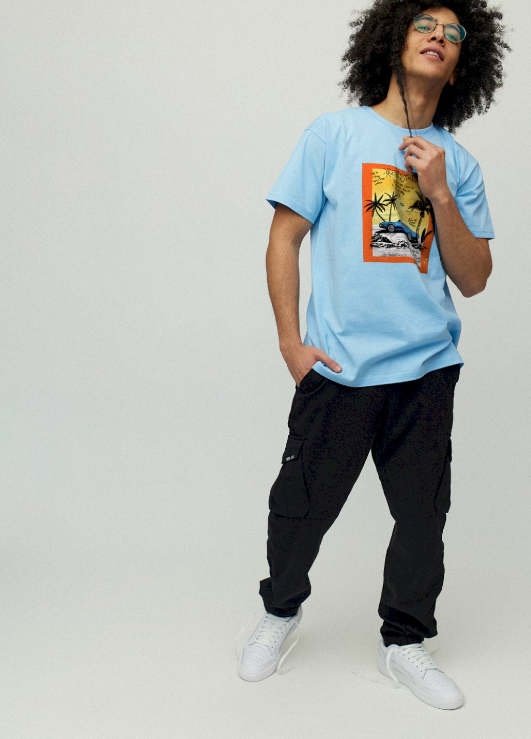 Голубая футболка мужская YAPPI