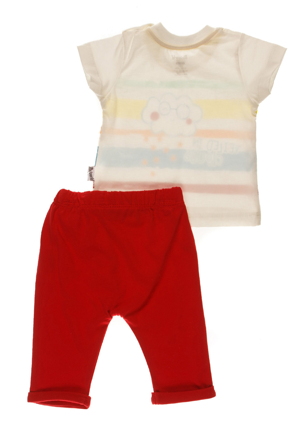 Червоний літній комплект (футболка, штани, косинка) Miniworld