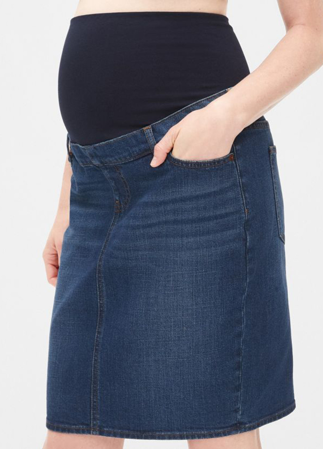 Темно-синяя джинсовая однотонная юбка Gap