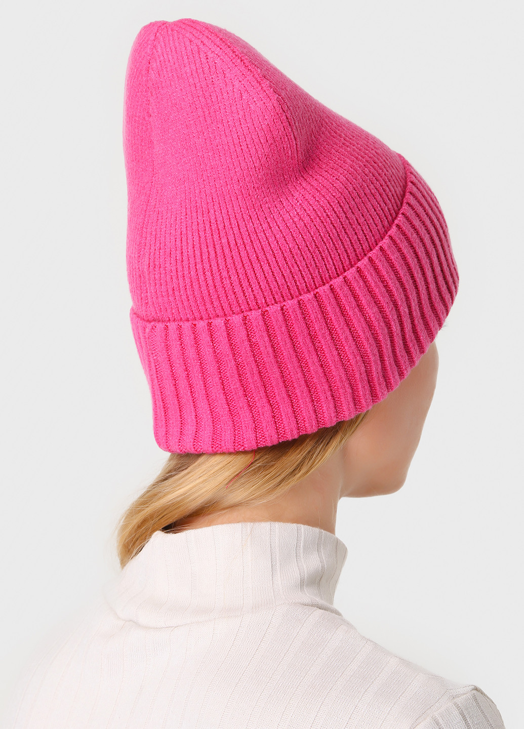 Теплая зимняя женская кашемировая шапка с отворотом без подкладки 500005 DeMari (244712820)