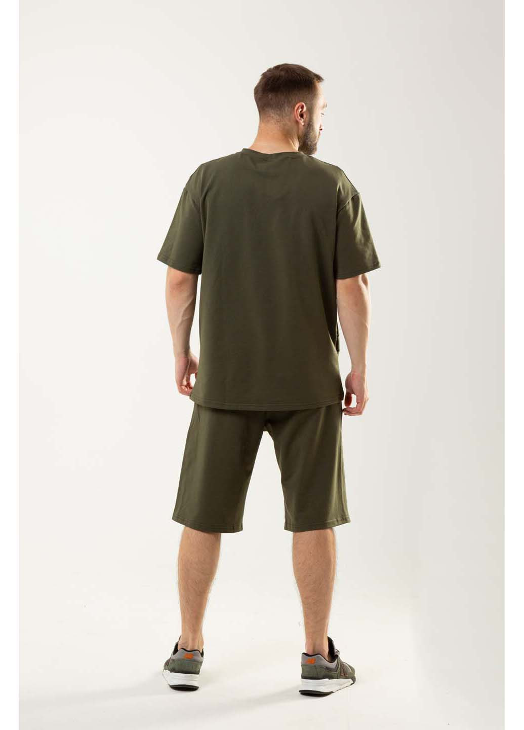 Оливковий (хакі) демісезонний комплект (футболка, шорти) Intruder