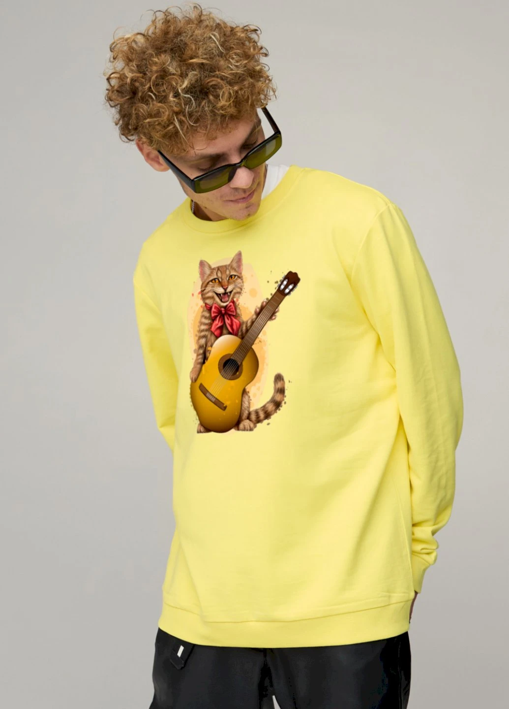Жовтий свитшот мужской oversize /no flis/ YAPPI малюнок (254557657)
