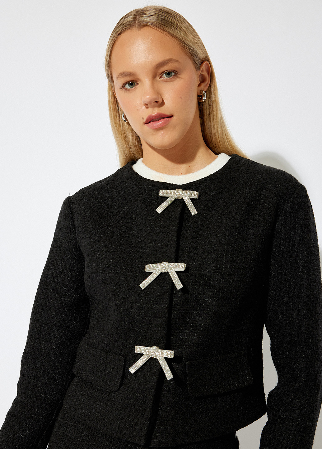 Черный женский жакет KOTON однотонный - демисезонный