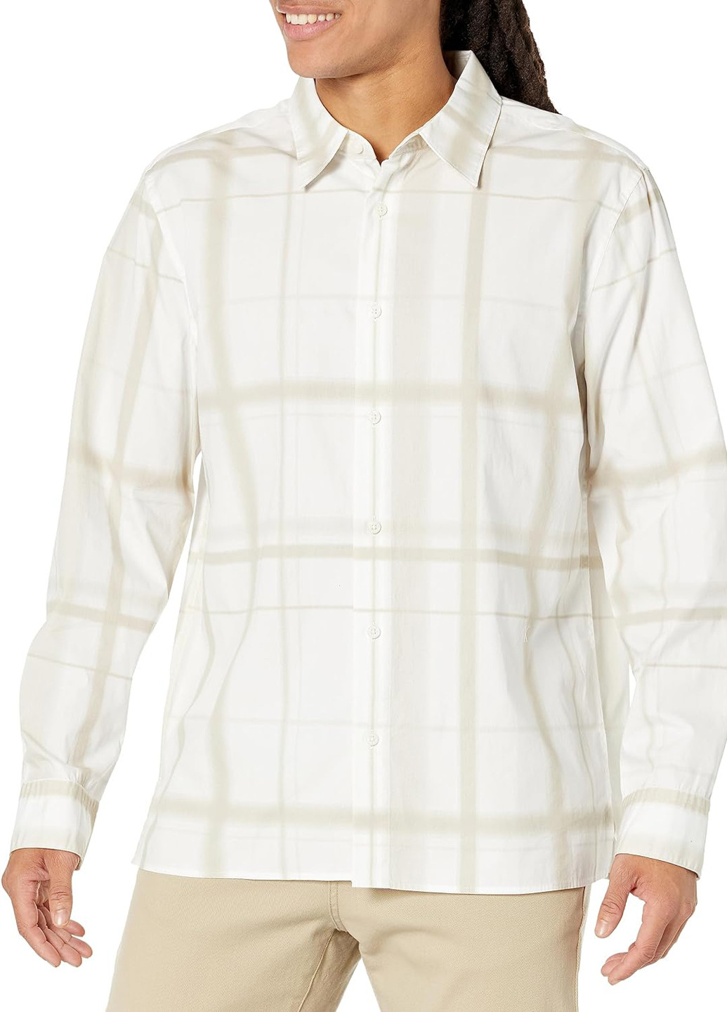 Белая кэжуал рубашка в клетку Calvin Klein