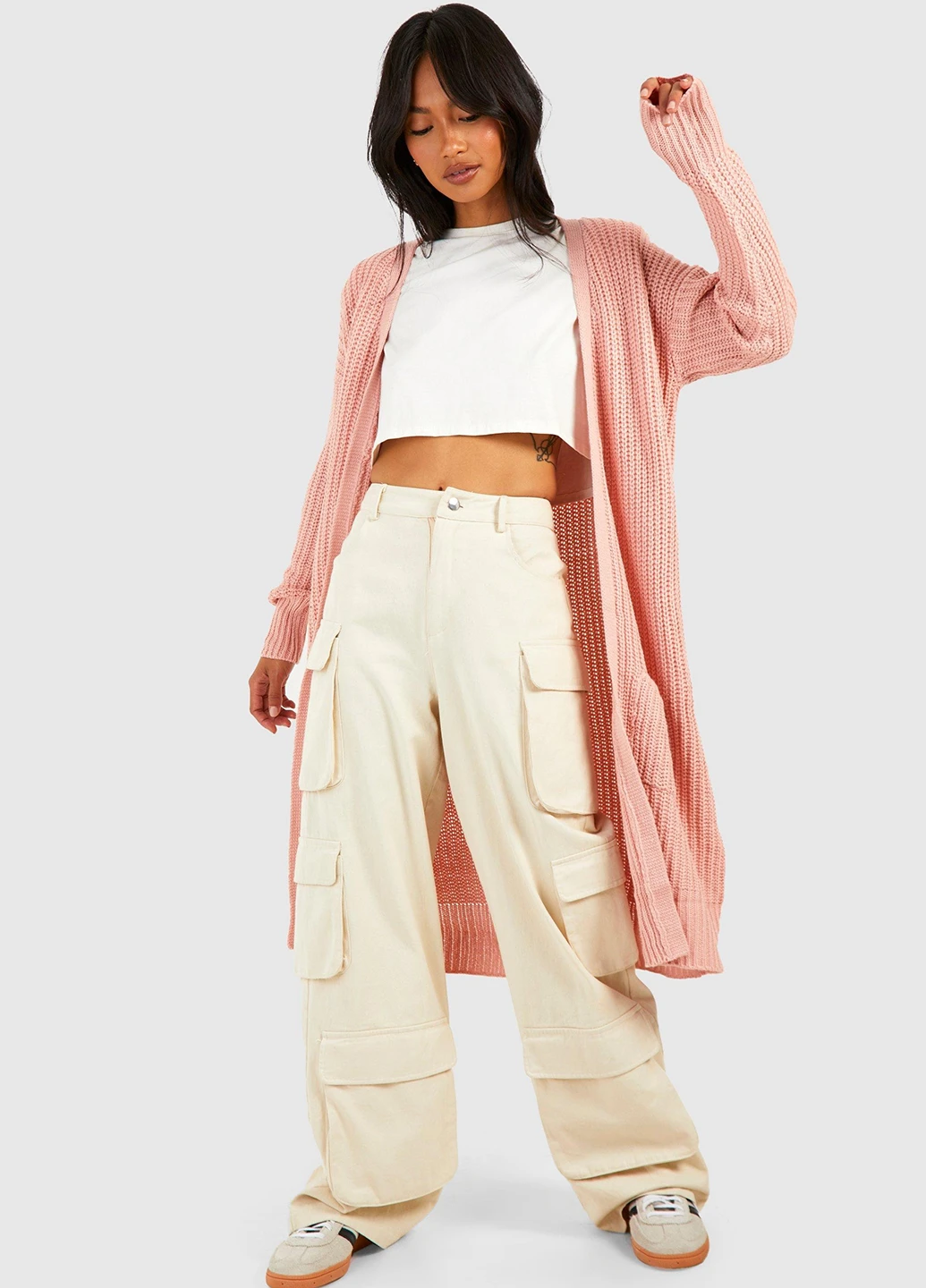 Светло-розовый демисезонный кардиган Boohoo
