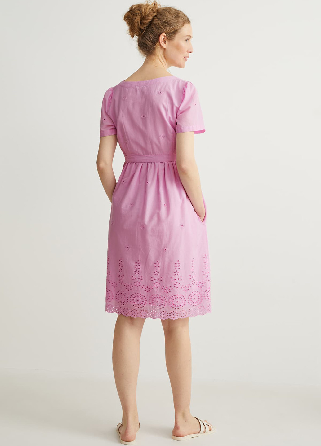 Розовое кэжуал платье C&A однотонное