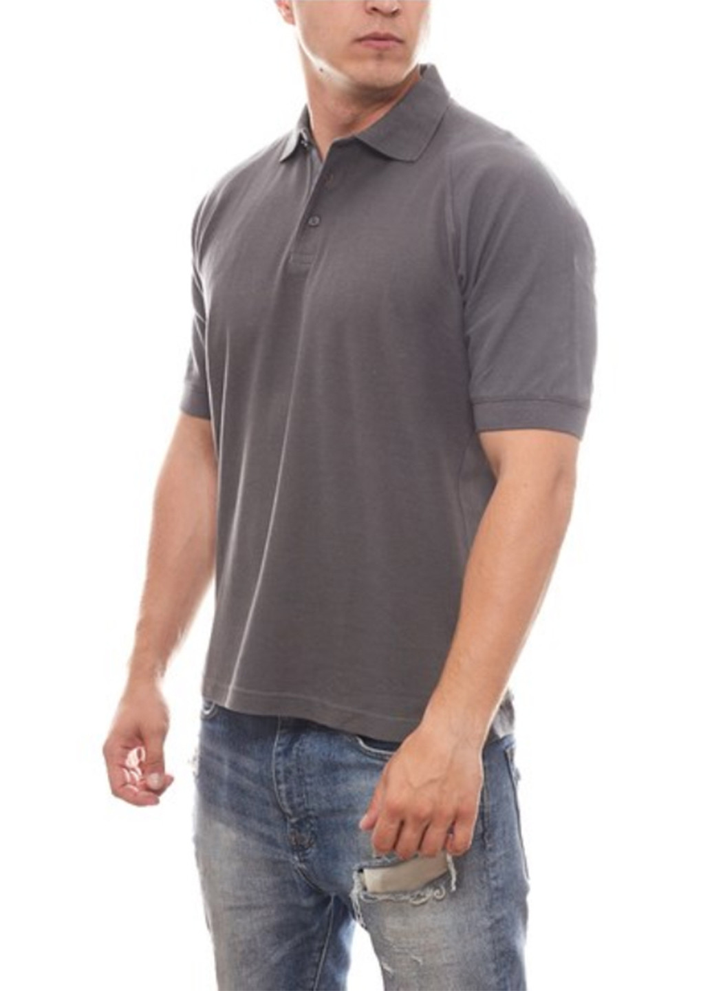 Серая футболка-поло для мужчин James Harvest меланжевая