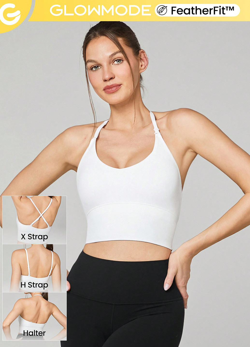 Белый топ бюстгальтер SHEIN без косточек полиамид