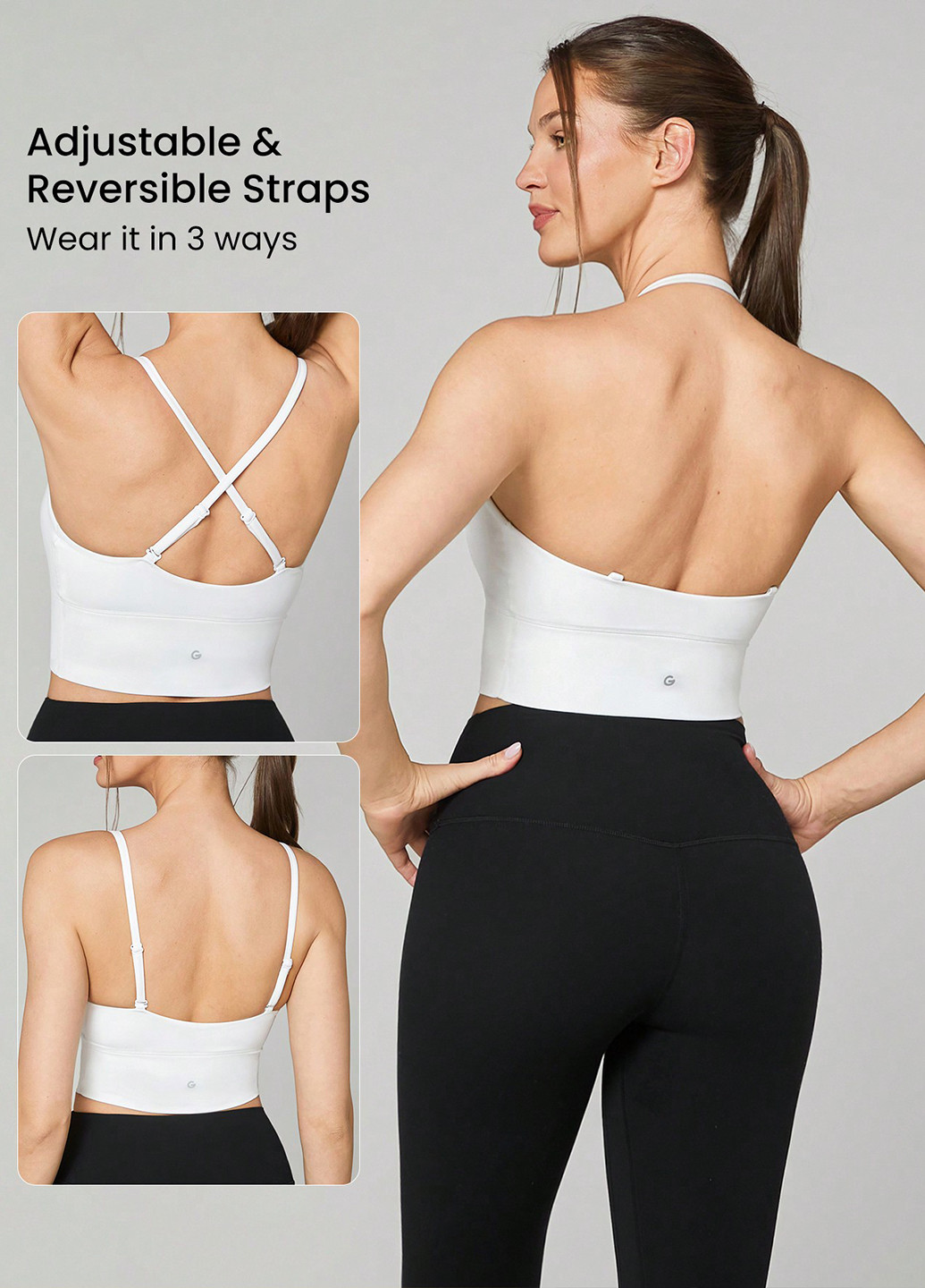 Белый топ бюстгальтер SHEIN без косточек полиамид