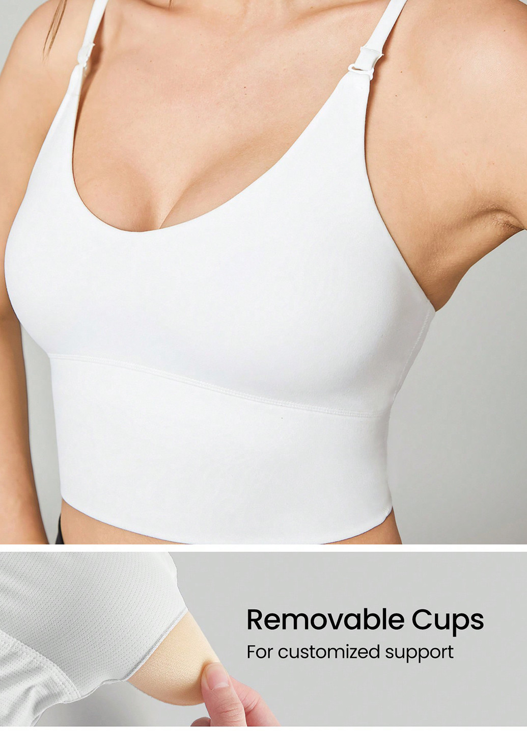 Белый топ бюстгальтер SHEIN без косточек полиамид