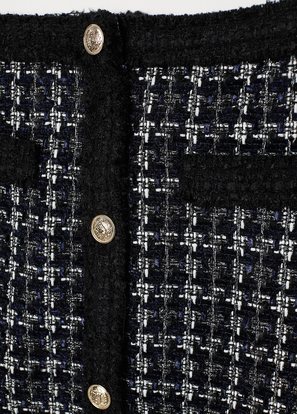Темно-синяя кэжуал в клетку юбка H&M а-силуэта (трапеция)