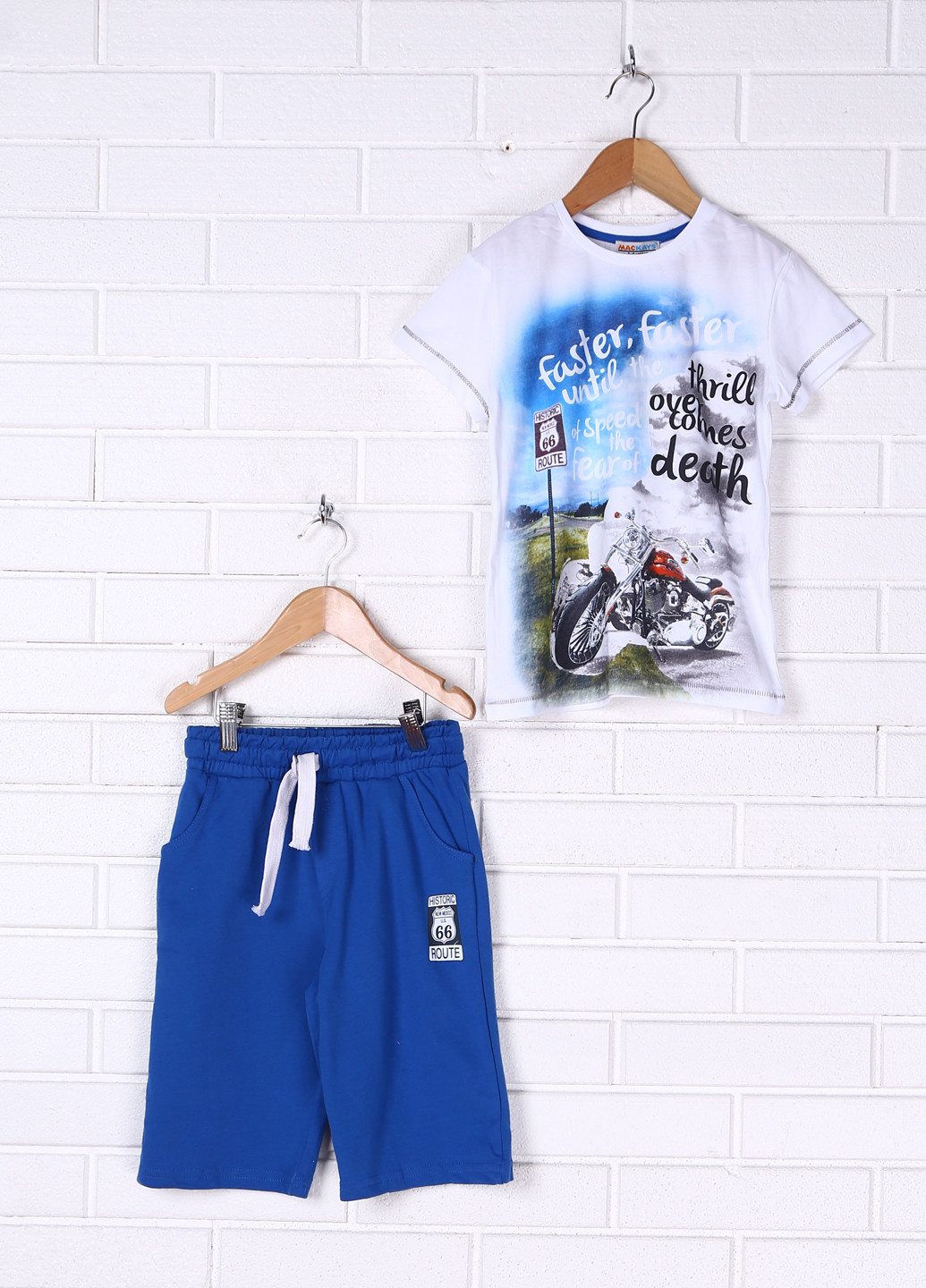 Синий летний комплект (шорты, футболка) Mackays