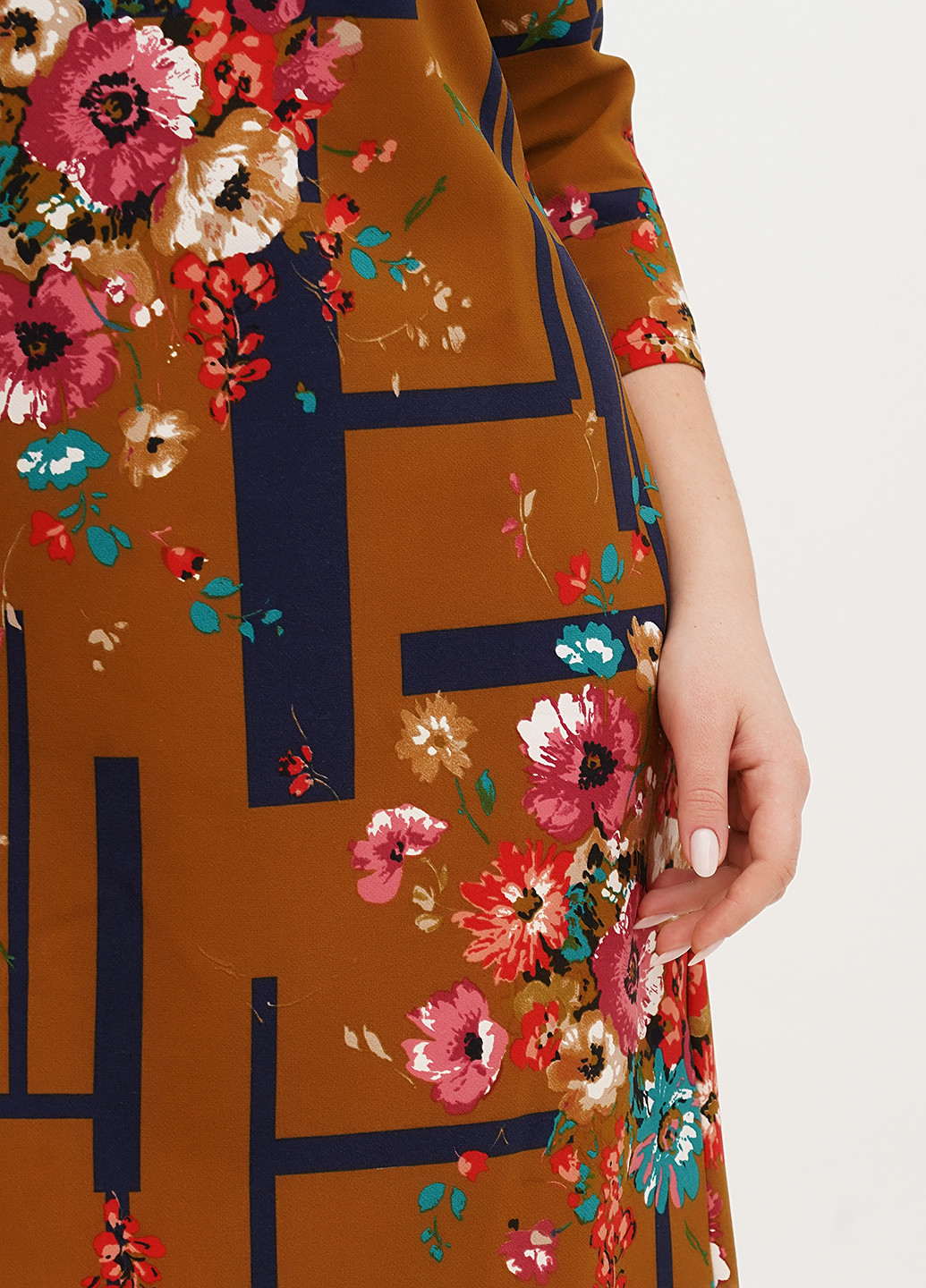 Гірчична кежуал сукня футляр Imperial з абстрактним візерунком