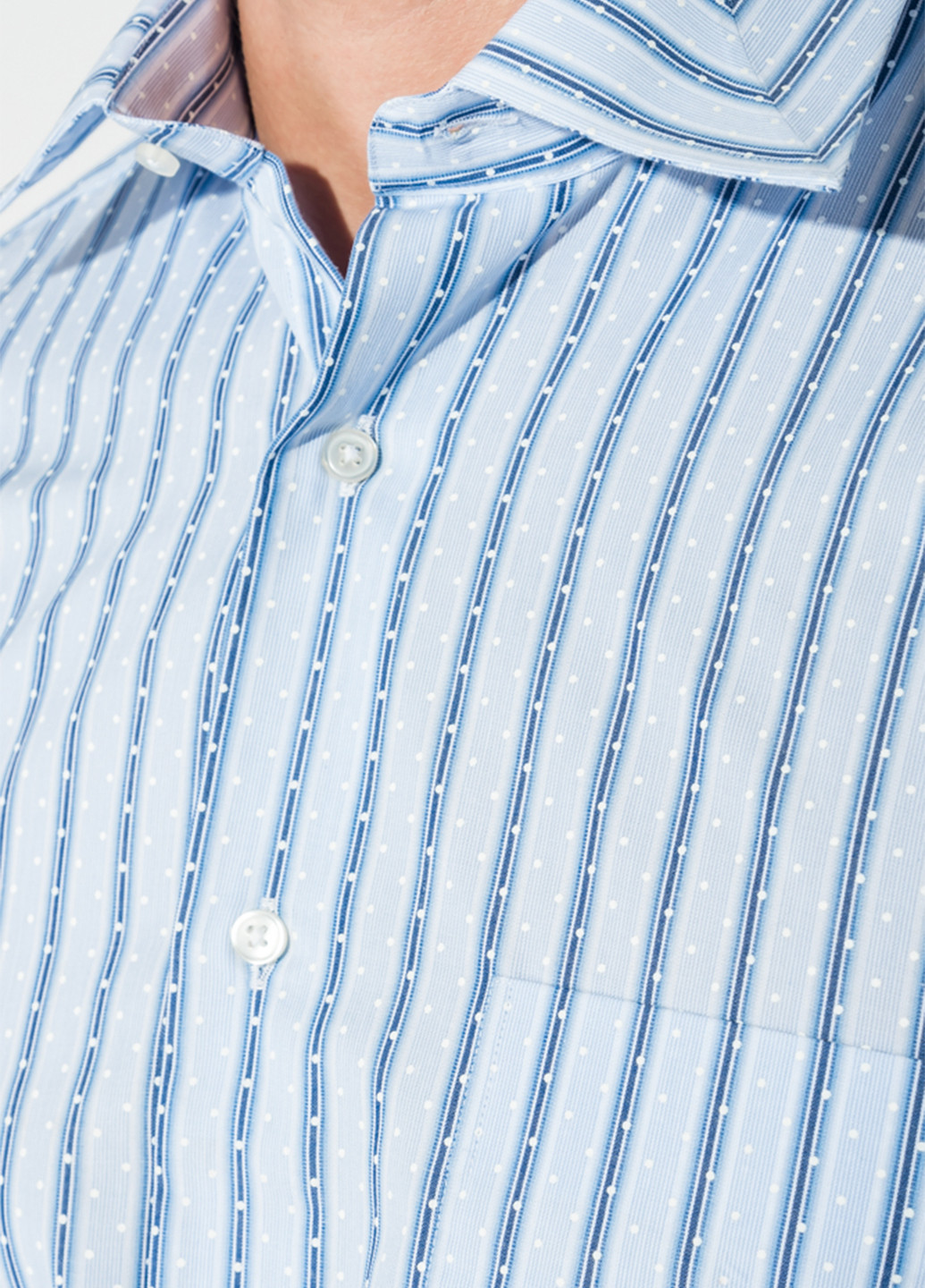 Голубой кэжуал рубашка в полоску Piatti с длинным рукавом