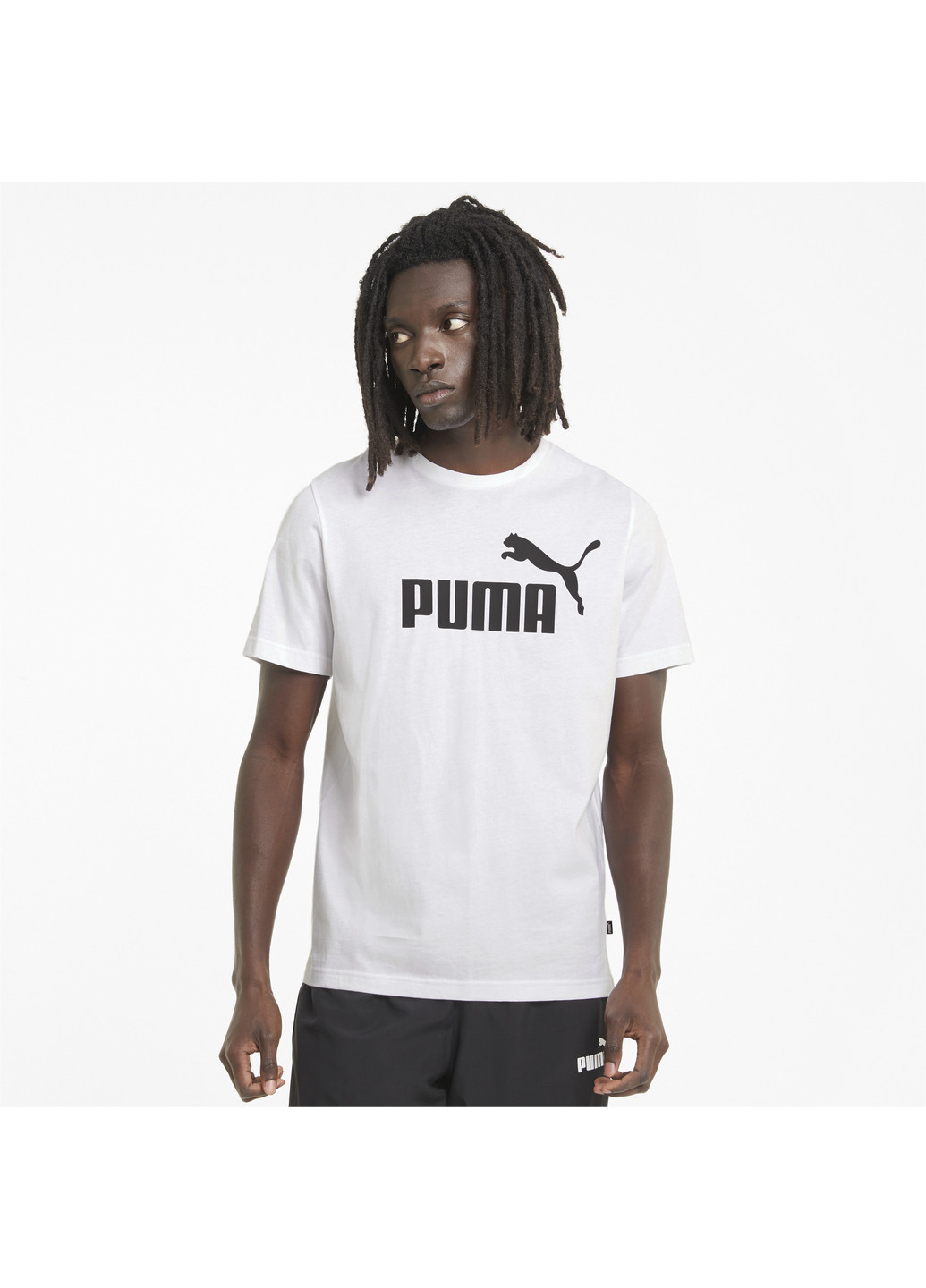 Белая футболка essentials logo men's tee Puma