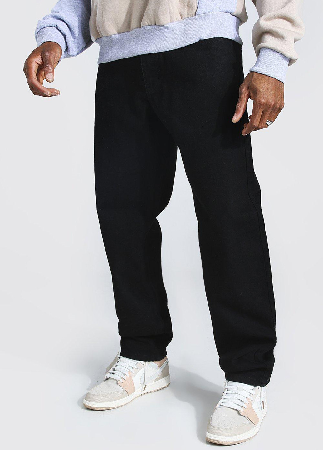 Черные демисезонные прямые джинсы Boohoo