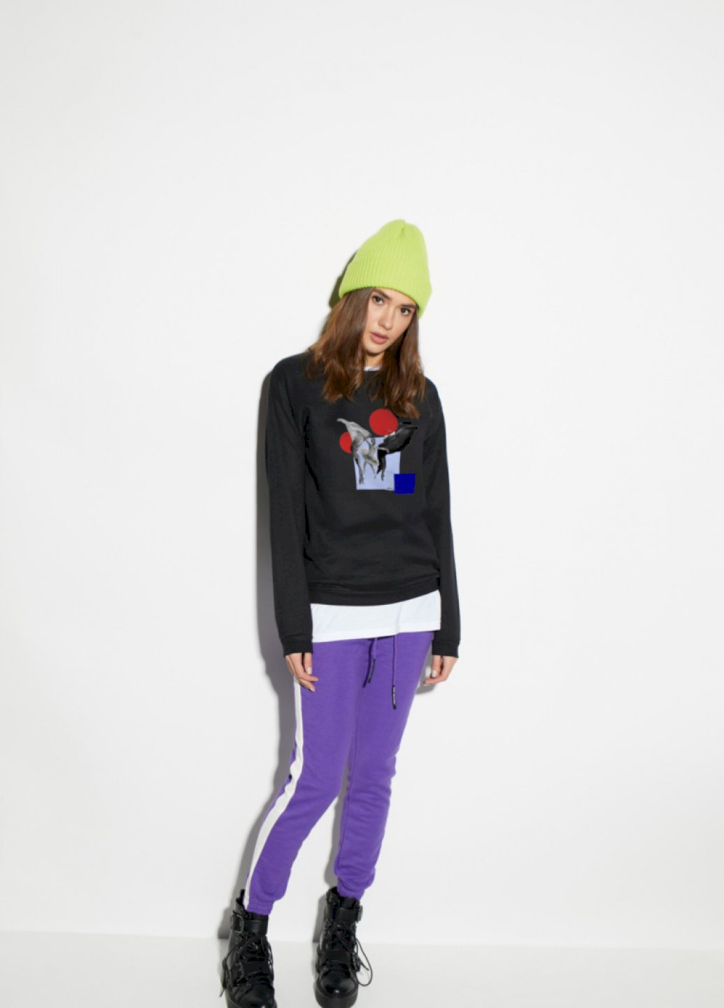 Черный свитшот женский /no flis/ YAPPI рисунок (251467822)