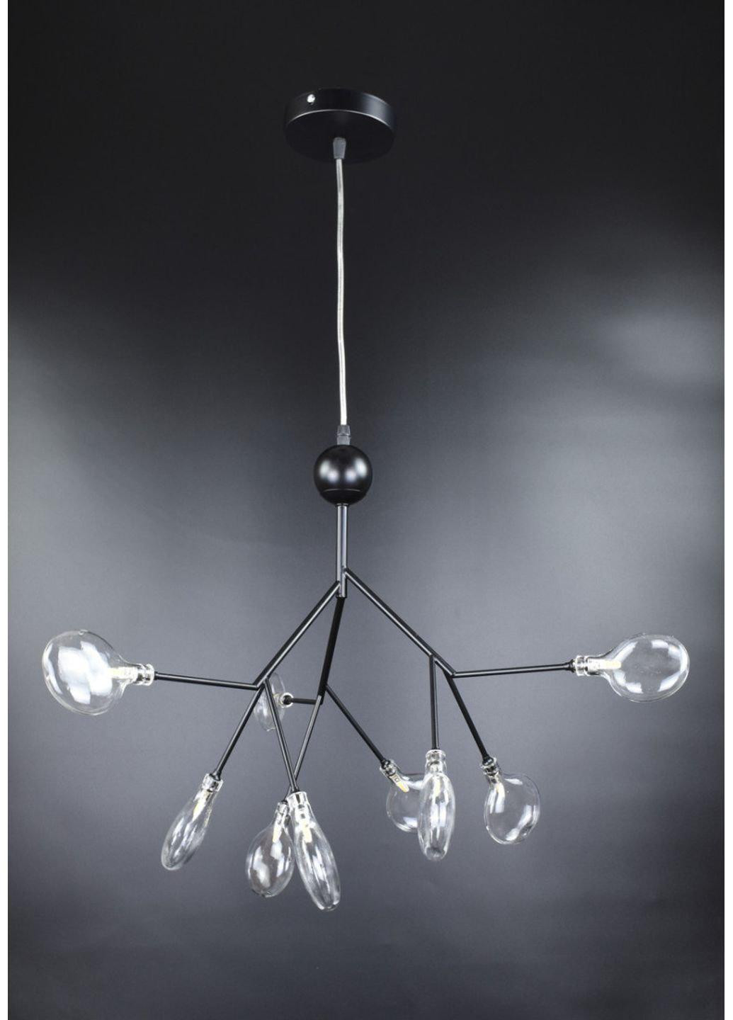 Люстра потолочная на 9 лампочек H686/9P-bk-tr Черный 60х56х56 см. Sunnysky (253122301)