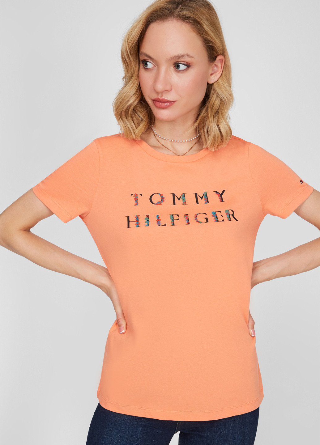 Помаранчева літня футболка Tommy Hilfiger