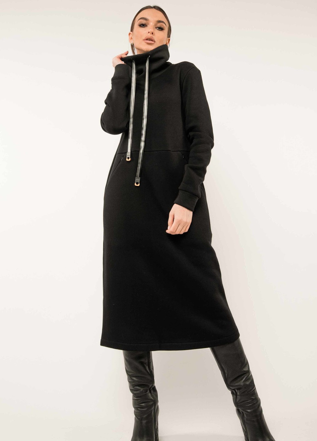 Черное кэжуал платье катарина пл 3320 черный Ри Мари однотонное