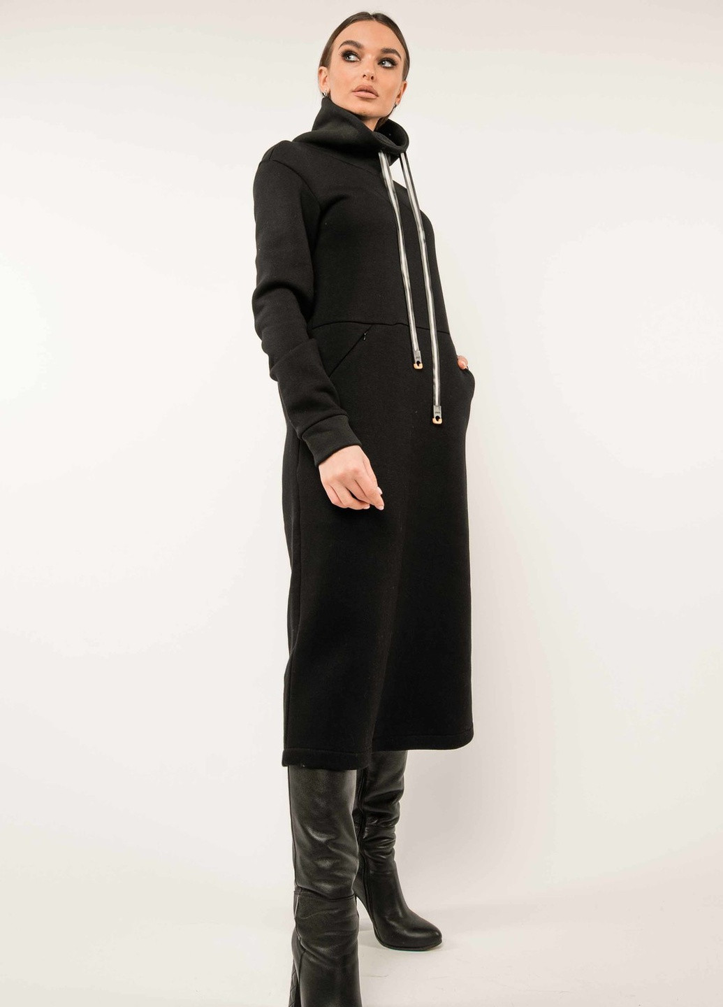 Черное кэжуал платье катарина пл 3320 черный Ри Мари однотонное