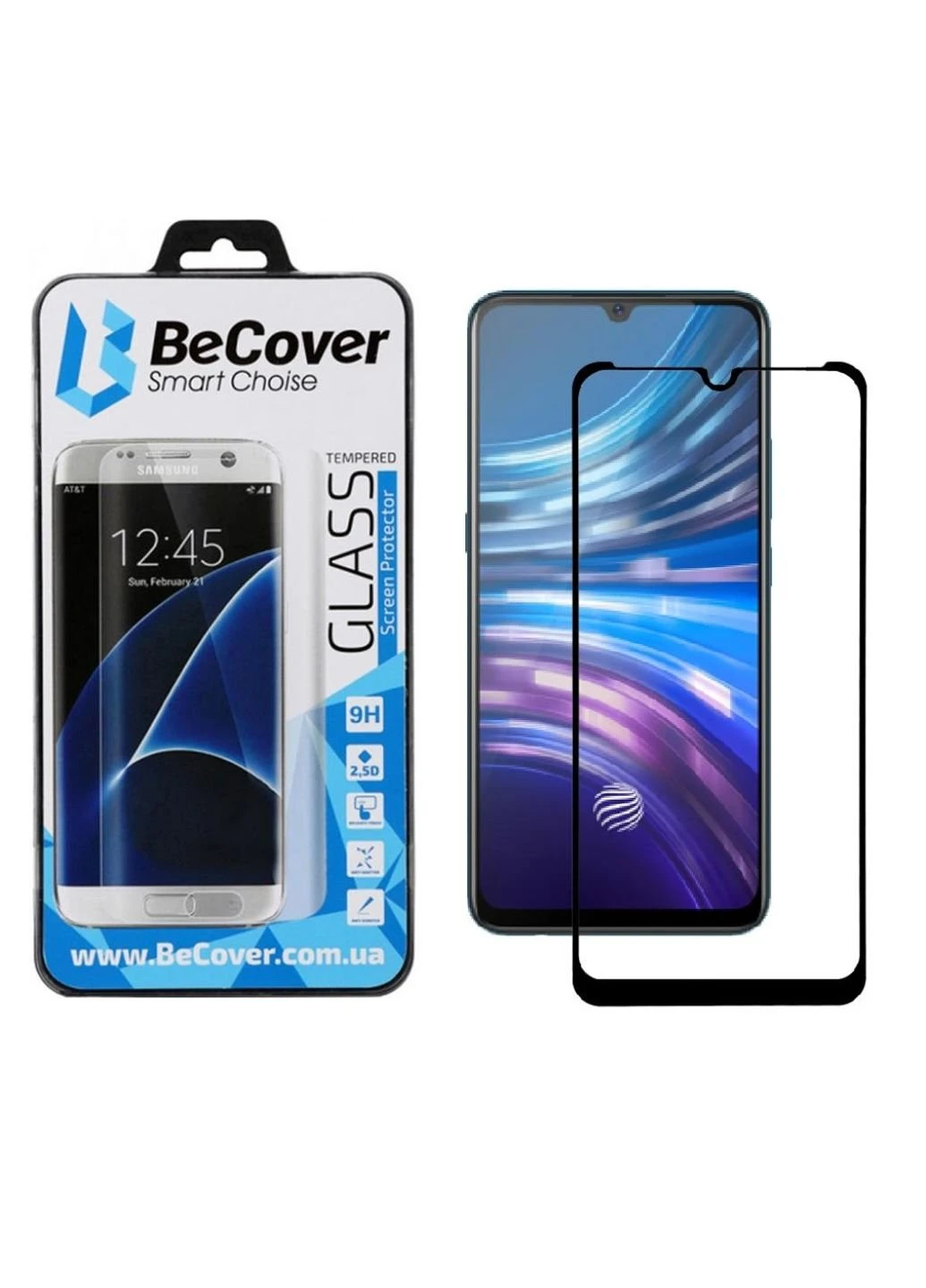 Стекло защитное Vivo V17 Neo Black (704065) BeCover (249598773)
