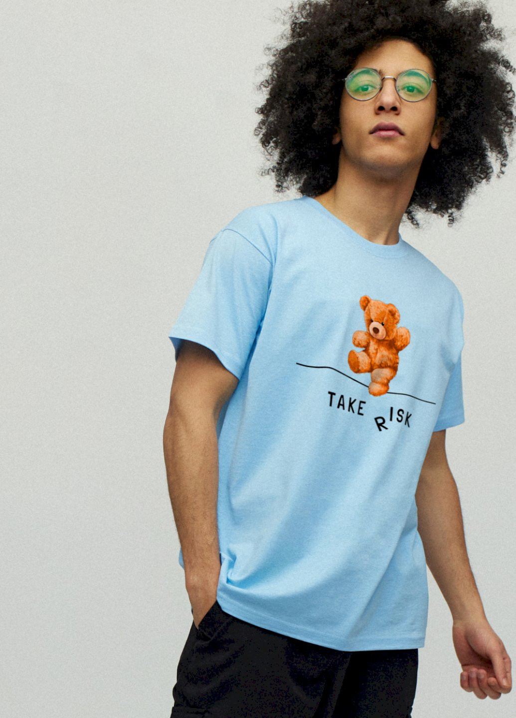 Блакитна футболка чоловіча YAPPI