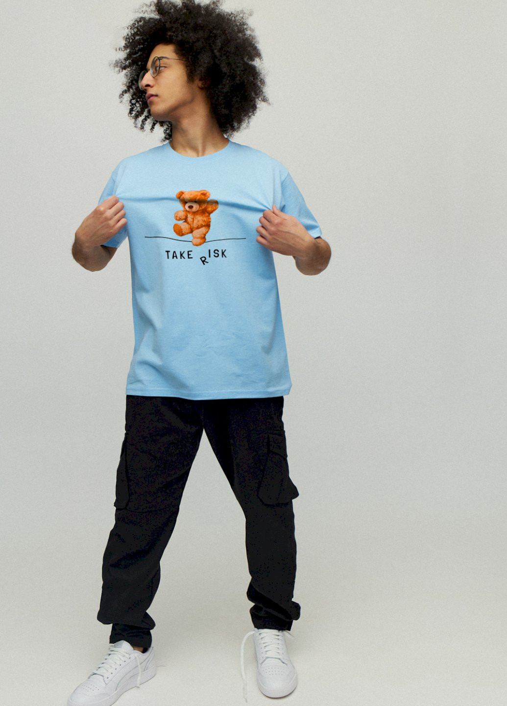 Блакитна футболка чоловіча YAPPI