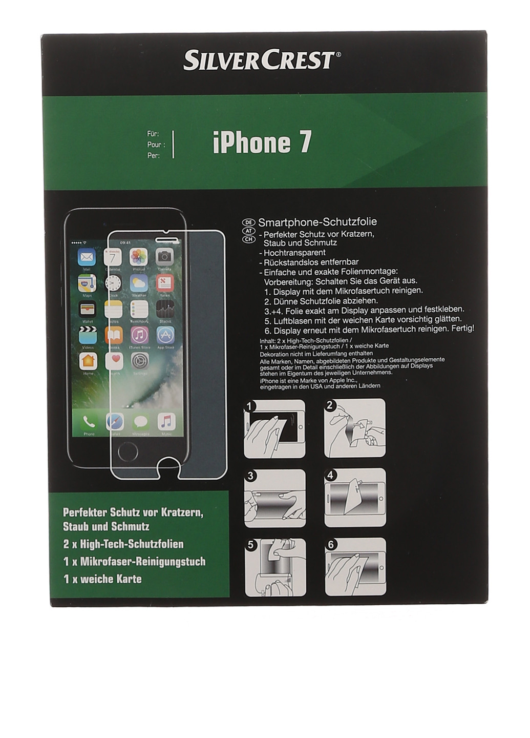 Защитное стекло для iPhone 7 Silver Crest (179483636)